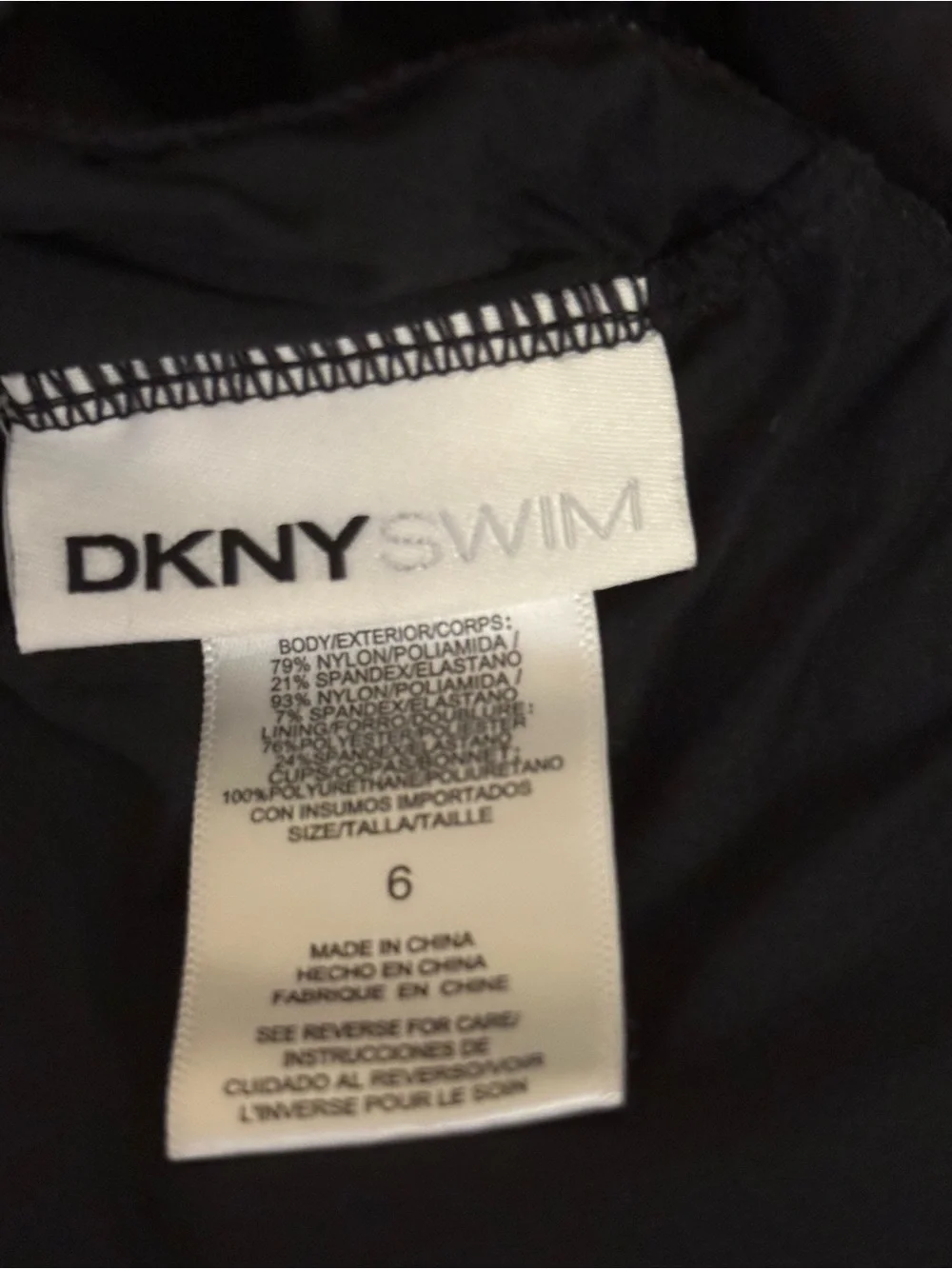 DKNY Black One-Piece Swimsuit with Mesh Insets - Picture 9 of 9